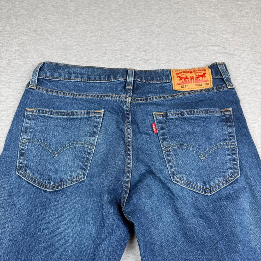 Levis 511 Slim Fit Jeans Mens 32x32 Blue Medium Wash Denim Pants 04511-6000